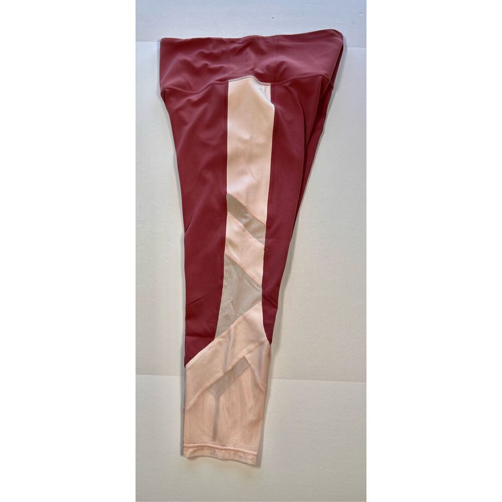 Athleta Exhale Capri 7/8 Legging Crushed Berry Size Medium EUC SheerMesh Detail - Picture 5 of 10